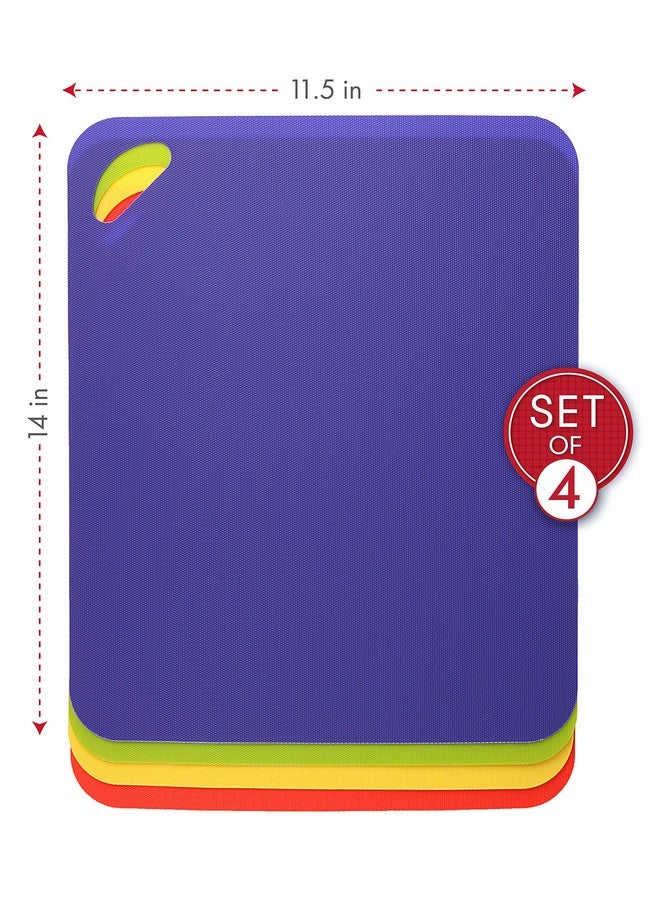 Dexas Heavy Duty Grippmat Flexible Cutting Board Set of Four, 11.5 by 14 inches, Blue, Green, Yellow, Red - Image 3