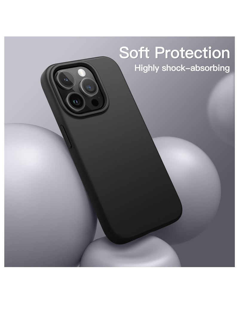 LEDIN Silicone Case for iPhone 13 Pro 6.1-Inch, Silky-Soft Touch Full-Body Protective Phone Case, Shockproof Cover with Microfiber Lining (Black) - Image 4