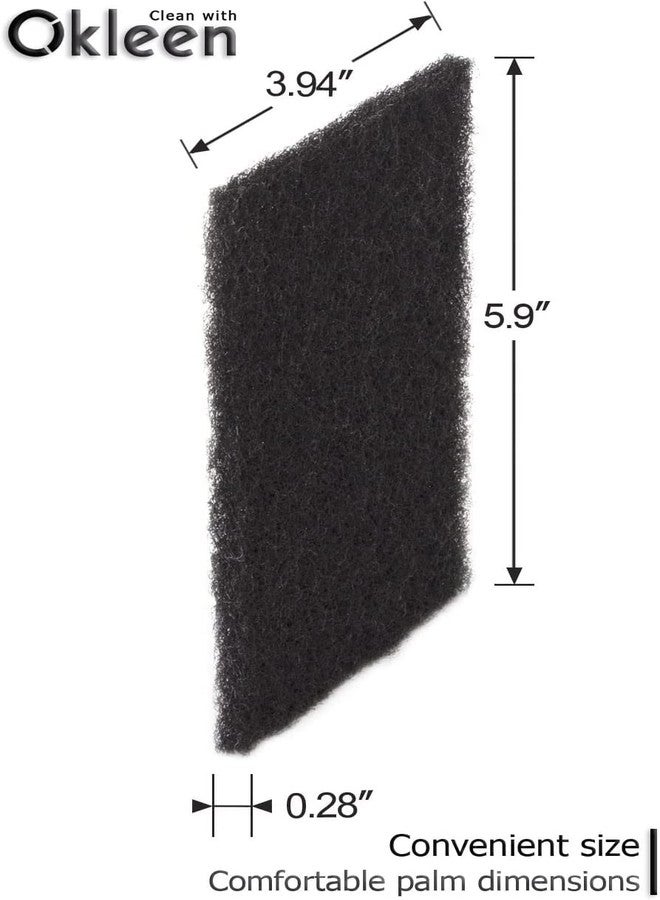 Okleen Delicate Scour Pads. Made in Europe. 12 Pack, 4 x 6 Inch Odorless General Purposes Scouring Scrubbers for Cleaning Dishes, Cutlery, Kitchen, Household & Outdoor Things (Black) - Image 3