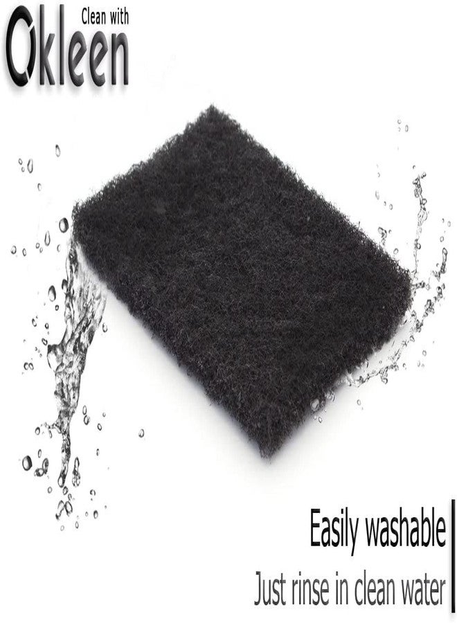 Okleen Delicate Scour Pads. Made in Europe. 12 Pack, 4 x 6 Inch Odorless General Purposes Scouring Scrubbers for Cleaning Dishes, Cutlery, Kitchen, Household & Outdoor Things (Black) - Image 2