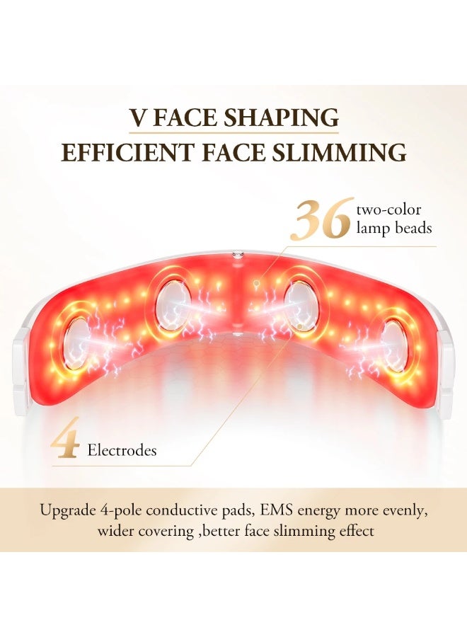 ANLAN Shining V shape Face Lifting Slimming Device Heat Vibration/EMS face Massage mode double chin slimming Red/Blue Light - Image 4
