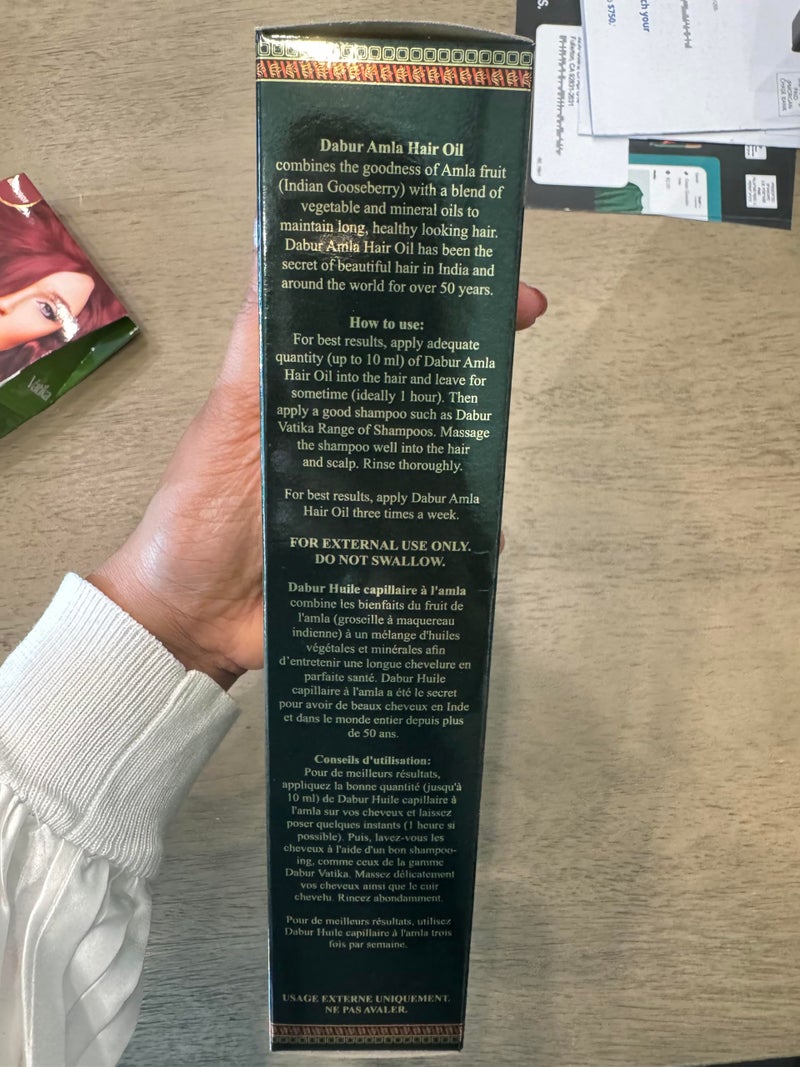 Dabur زيت شعر دابر أملا 500 مل - 100% طبيعي، يعزز نمو الشعر، يغذي فروة الرأس والشعر - Image 3
