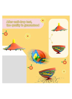 KASTWAVE 4 Pcs Bouncing Bowl, Fidget Toys Creative Camouflage Bounce Bouncing Bowl Novelty Cool Spinning Stress Relief Toy Bounce Ball Children's Outdoor Game Sports Fingertip Toy for Kids  - Image 3