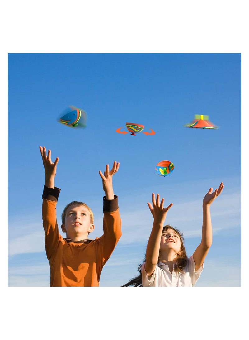 KASTWAVE 4 Pcs Bouncing Bowl, Fidget Toys Creative Camouflage Bounce Bouncing Bowl Novelty Cool Spinning Stress Relief Toy Bounce Ball Children's Outdoor Game Sports Fingertip Toy for Kids - Image 4