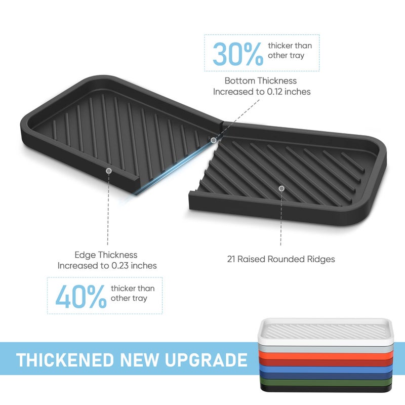 EG-SIPRO Silicone Sponge Holder,Kitchen Sink Organizer Tray Kitchen Soap Tray Soap Sponge Holder for Bathroom Counter Sponge Caddy Dish Soap for Scrubber,Soap Dispenser,Scouring Pad - Image 2