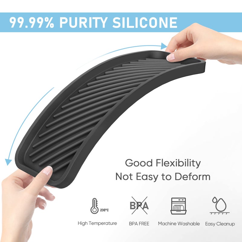 EG-SIPRO Silicone Sponge Holder,Kitchen Sink Organizer Tray Kitchen Soap Tray Soap Sponge Holder for Bathroom Counter Sponge Caddy Dish Soap for Scrubber,Soap Dispenser,Scouring Pad - Image 3