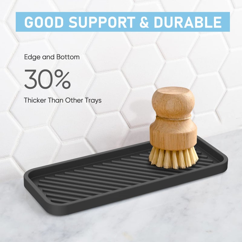 EG-SIPRO Silicone Sponge Holder,Kitchen Sink Organizer Tray Kitchen Soap Tray Soap Sponge Holder for Bathroom Counter Sponge Caddy Dish Soap for Scrubber,Soap Dispenser,Scouring Pad - Image 5