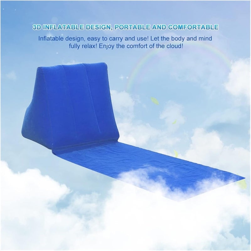 Folding Soft Air Cushion Beach Mat Holiday Camping Leisure Recliner Backrest Back Chair Yoga Seat Mattress(United States) - Image 3