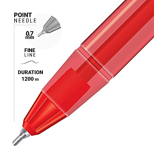 AZOR Pin Point Red Fine Point Writing 0.7mm Pens Ballpoint Pens – Pack of 12 - Image 5
