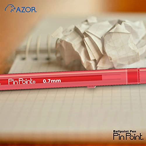 AZOR Pin Point Red Fine Point Writing 0.7mm Pens Ballpoint Pens – Pack of 12 - Image 4