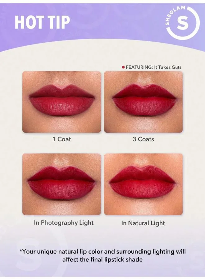 SHEGLAM Dynamatte Boom Long Lasting Matte Lipstick-Have No Fear