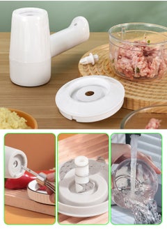 Syarme Hand Mixer Electric Garlic Chopper Egg Beater,Cordless Handheld Food Processor with 250ML Container, 3 Speeds and 2 Mixing Heads, USB Rechargeable Electric Whisk for Cooking Baking - White  - Image 5