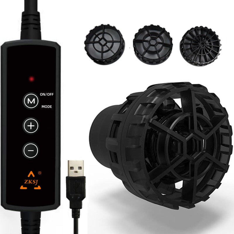 ZKSJ Mini Aquarium Pump Wave maker For Aquarium USB Power Connector 530GPH (2000L/H) Circulation Water Pump 5W DC 5V With Magnetic DC Powerhead For Tanks Up to 14 Inches And 5 10 20 Gallons Fish Tank - Image 1