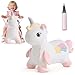 FUNLIO Unicorn Bouncy Horse Rainbow Fairy Bouncy Animal for Toddlers 18 Months to 5 Years Inflatable Bounce Horse with Air Pump Removable Cover Washing Machine Safe CPC CE Certified - Image 2