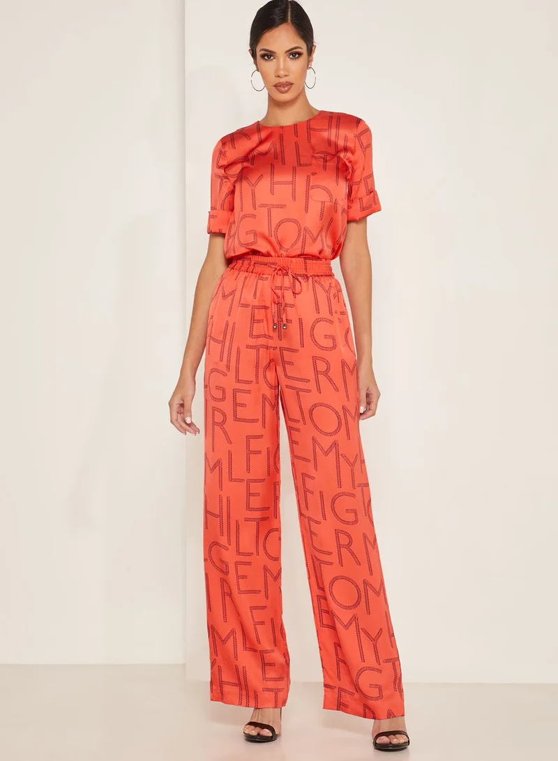TOMMY HILFIGER Roll Sleeve All Over Print Top