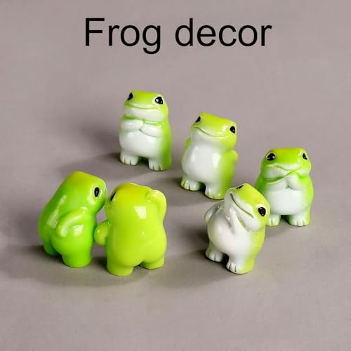 SOFREELIU Set of 6 Mini Resin Animals Frogs Figurines, Mini Resin Figures Tiny Animals Bulk Miniature Figures to Hide Tiny Frog Statue Decorations for Desk Decoration & DIY Craft Décor - Image 2