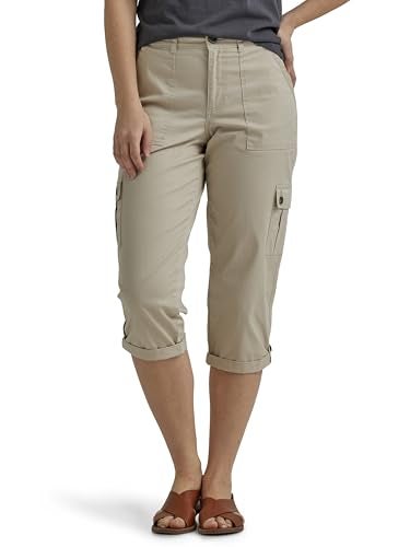 Lee Women's Ultra Lux Comfort with Flex-To-Go Cargo Capri Pant Pioneer Beige '12 - Image 1