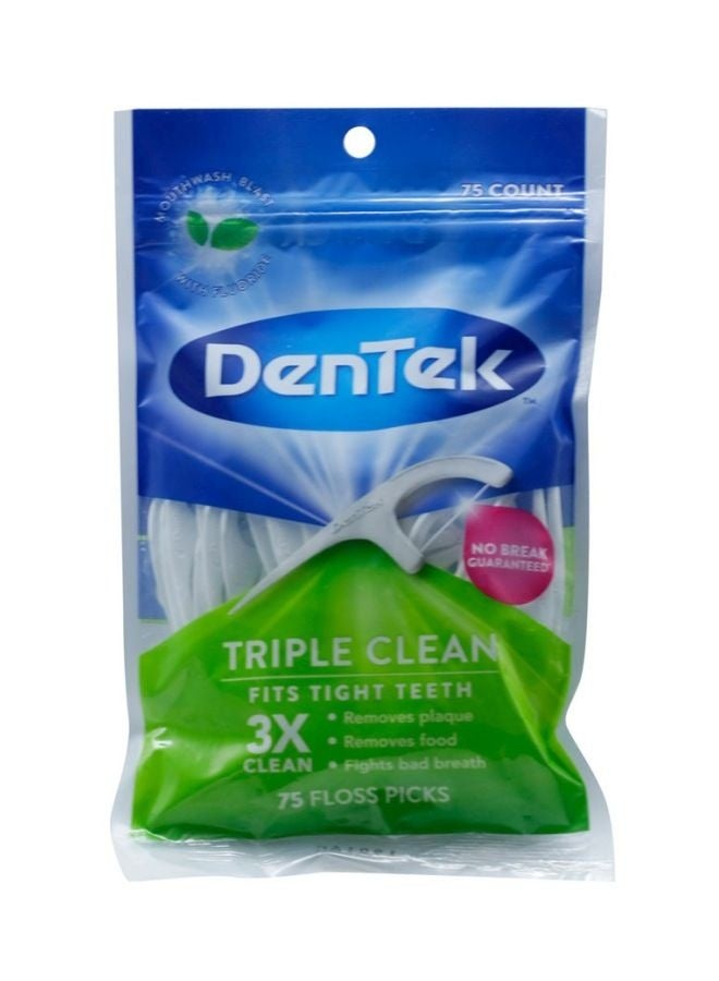 Triple Clean Floss Picks, 75 Piece