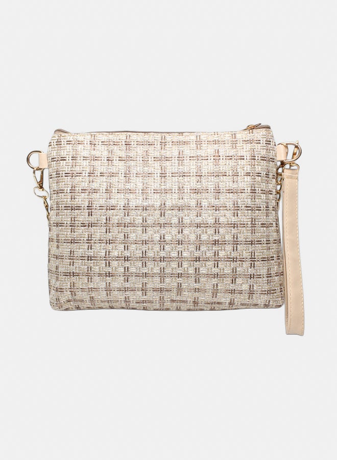 Glitter Women Hand Bag - Beige - Image 1