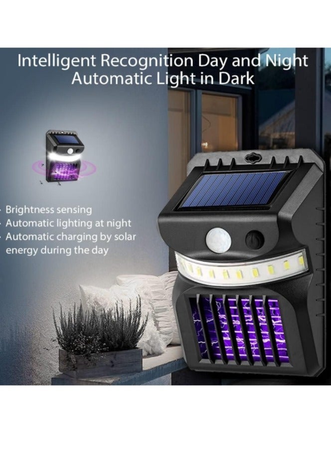 OASIS-TH 2-in-1 Solar Bug Zapper Outdoor , 1 Pack Powered Mosquito with UV Light, Electric Insect Killer Fly Trap Motion Sensor LED Lights for Use, Garden Waterproof - Image 1