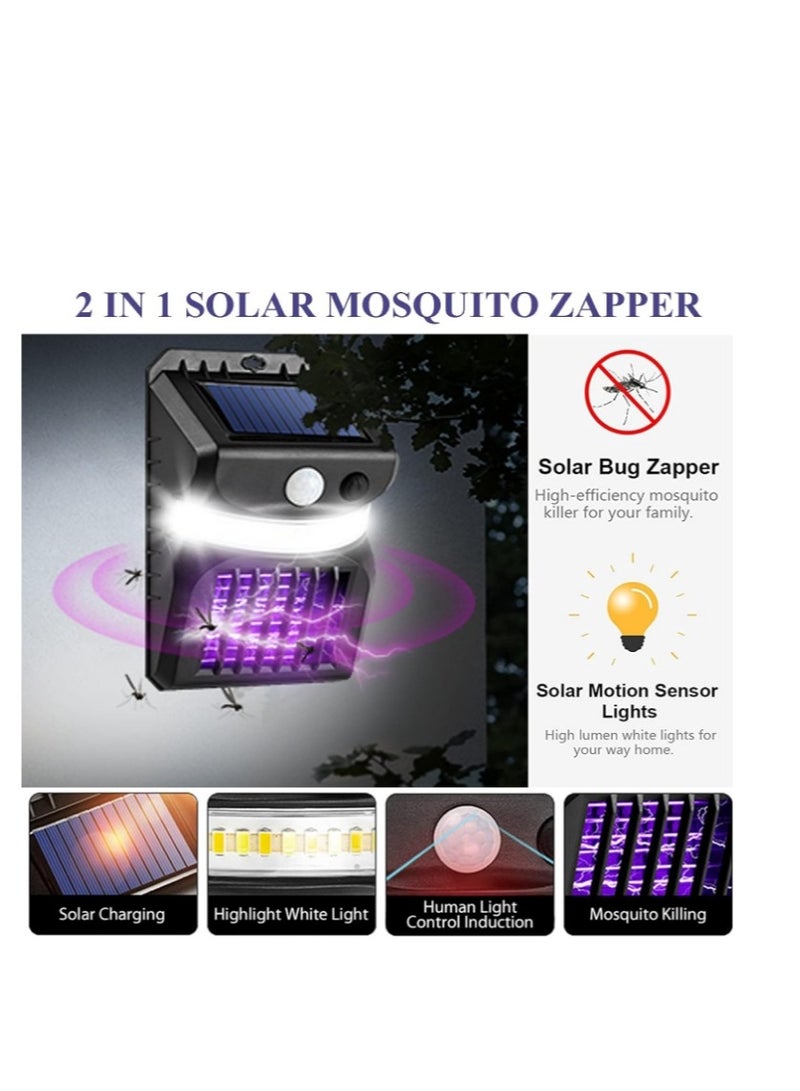 OASIS-TH 2-in-1 Solar Bug Zapper Outdoor , 1 Pack Powered Mosquito with UV Light, Electric Insect Killer Fly Trap Motion Sensor LED Lights for Use, Garden Waterproof - Image 2