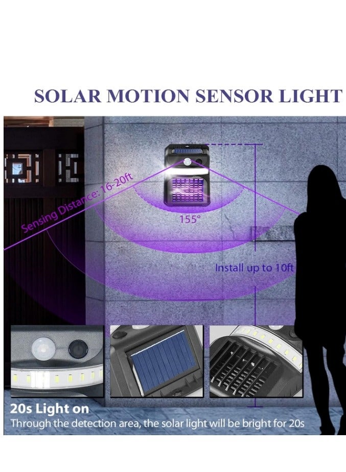 OASIS-TH 2-in-1 Solar Bug Zapper Outdoor , 1 Pack Powered Mosquito with UV Light, Electric Insect Killer Fly Trap Motion Sensor LED Lights for Use, Garden Waterproof - Image 4