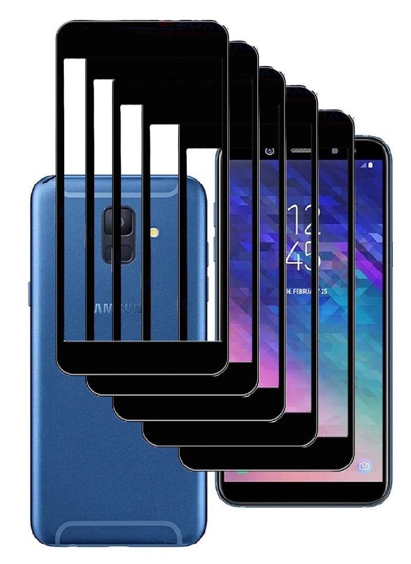 AINA 5 Pieces Tempered Glass Screen Protector 5D Designed For Samsung Galaxy A6 (2018) Full Glue Edge to Edge Full Screen Coverage And Bubble Free - Image 1