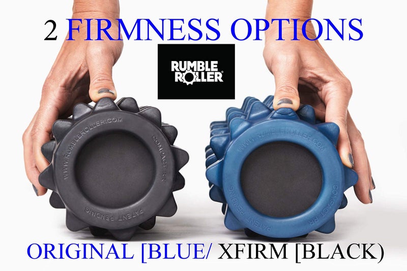 RUMBLE ROLLER رومبلرولر - أسطوانة رغوة عضلية ذات قوام صلب إضافي تعالج الأنسجة الرخوة مثل معالج التدليك (أسود، حجم متوسط) - Image 3