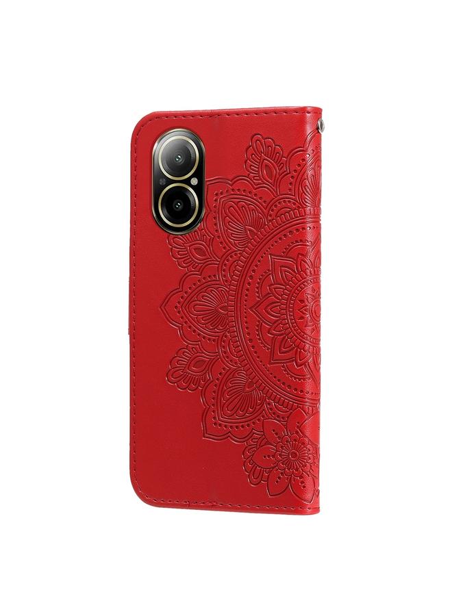 اس-توب جراب هاتف Realme C67 4G Global من الجلد المنقوش بزهرة ذات سبع بتلات - Image 3