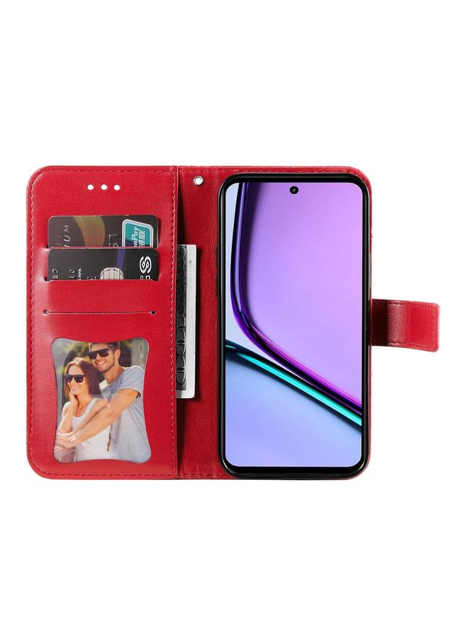 اس-توب جراب هاتف Realme C67 4G Global من الجلد المنقوش بزهرة ذات سبع بتلات - Image 4