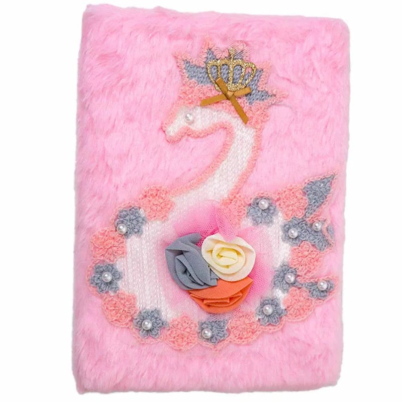 Plush Notebook, Writing Journal Stationery for Kids Notes for Students School Gifts- Pink