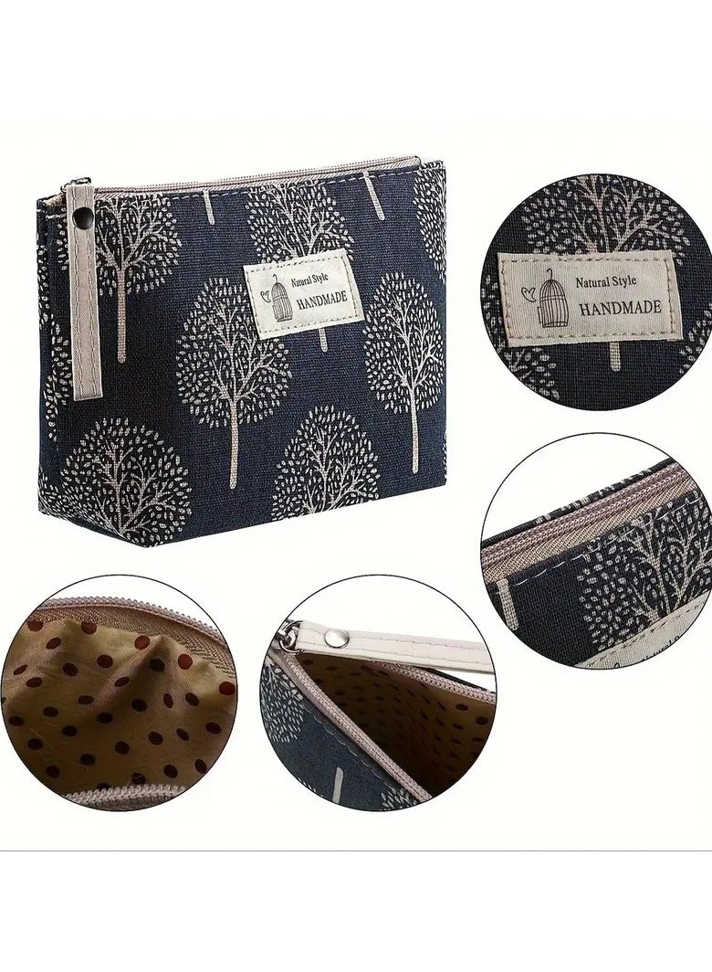 ORiTi Small & Roomy Canvas Cosmetic Bag: The Perfect Travel Makeup Bag for All Your Toiletries - Grey - Image 3