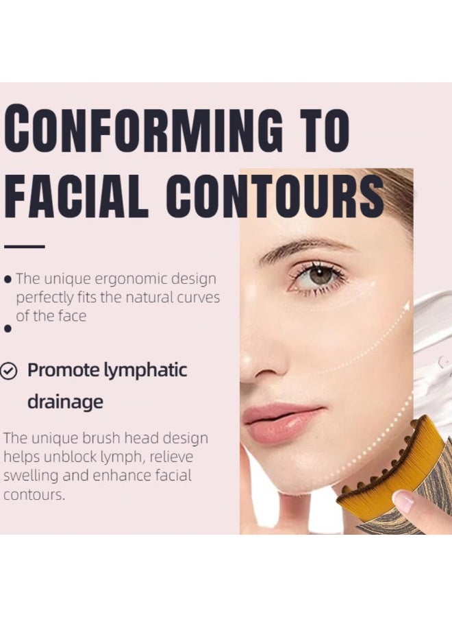 عام 1/2 قطعة من فرشاة الوجه اللمفاوية للنحت - مضادة للانتفاخات والتخلص من السموم والشد، وتحسن توهج البشرة وامتصاصها (قطعة واحدة من فرشاة وجه الكونتور) - Image 4