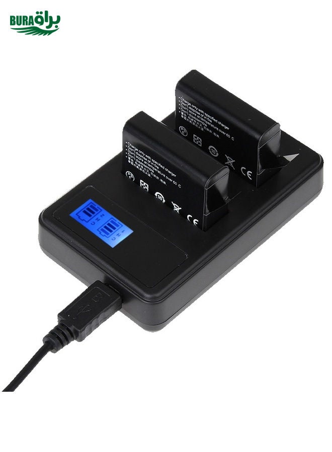BURAQ LCD Screen Dual Batteries Charger for GoPro HERO4 (AHDBT-401), Displays Charging Capacity (GP258-C) - Image 2