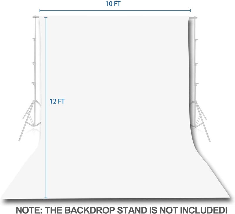 EMART 10x12ft/3mx3.6m White Backdrop for Photography, Large Party Photo Background Curtain Drapes, Washable Polyester Fabric Back Drop Screen Sheet for Birthday Video Studio Portrait Photoshoot - Image 2