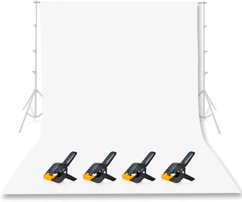EMART 10x12ft/3mx3.6m White Backdrop for Photography, Large Party Photo Background Curtain Drapes, Washable Polyester Fabric Back Drop Screen Sheet for Birthday Video Studio Portrait Photoshoot - Image 1