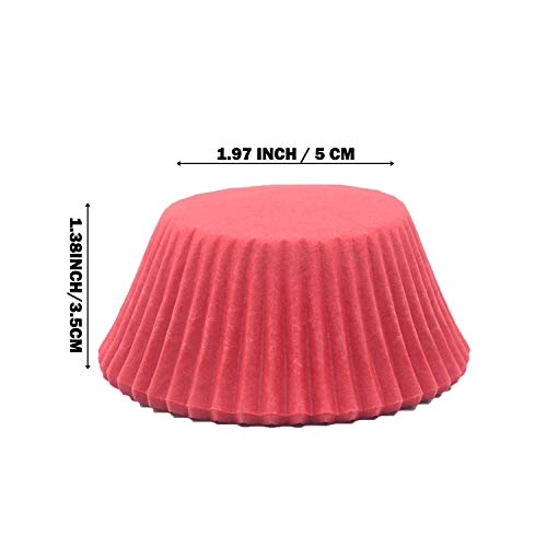 Mombake Premium Red Greaseproof Cupcake Liners Muffin Paper Baking Cups Standard Size, 100-Count - Image 5