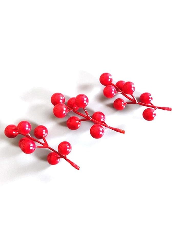 RASHRI ; One For All RASHRI One For All Red Berry Decorative Item for Christmas Tree Small Uniqe Berry Stems are Made 7Head Pack of 24  - Image 2