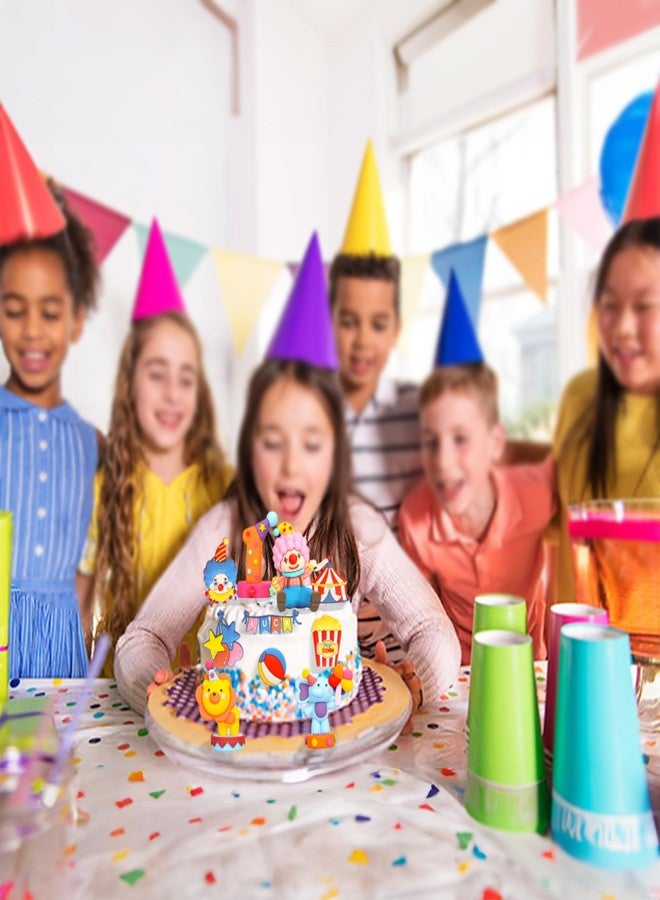 ايفلين زينة كعكة السيرك من إيفلين، 10 قطع، لتزيين كعكة عيد الميلاد الأول من الكرنفال، كرات تزيين الكب كيك من الكرنفال، حيوانات المهرج، الأسد والفيل، زينة كعكة لحفلات أعياد الميلاد والسيرك، لوازم حفلات استقبال المولود الجديد - Image 4