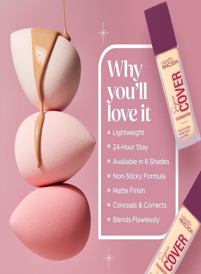 Hilary Rhoda Super Cover Foundation | Blemish Free | High Coverage & Waterproof Foundation | 24-Hour Stay & Non-Sticky Formula | Matte Finish | Blends Flawlessly | 30g (Fair Ivory| Shade 02) - Image 5