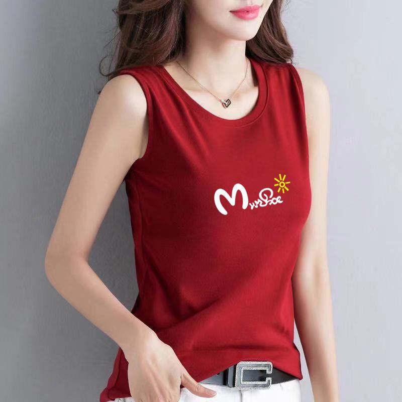 100% pure cotton vest for women's summer outerwear 2025 plus size loose breathable morning run sleeveless versatile undershirt for women - Image 1
