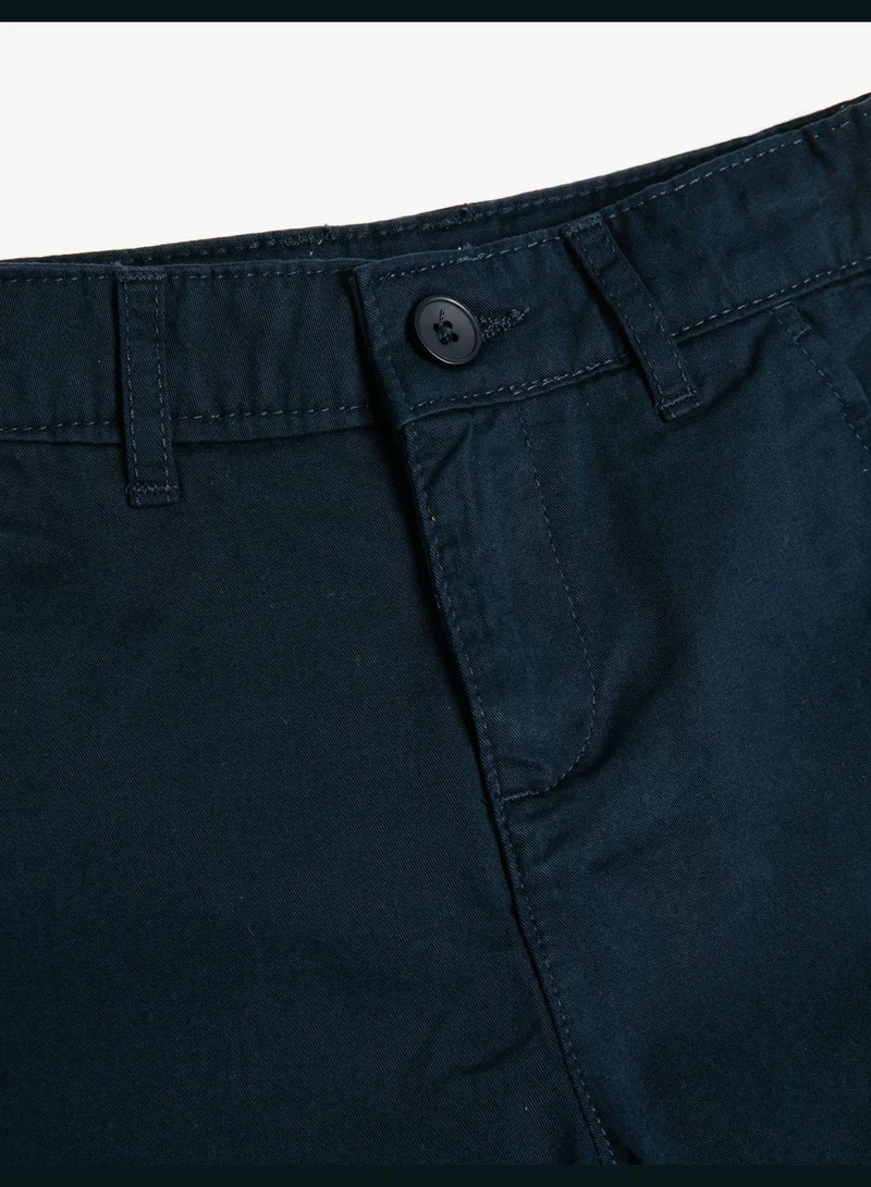 كوتون Bermuda Shorts Basic Chino Pockets Cotton