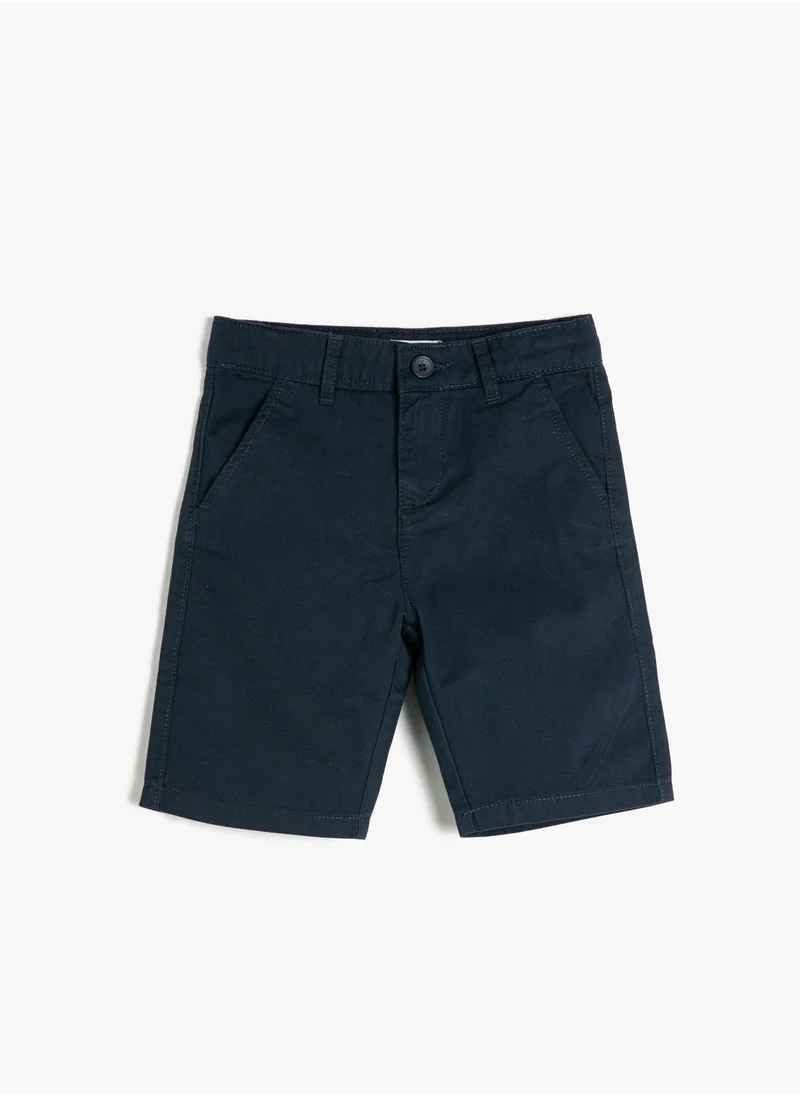 KOTON Bermuda Shorts Basic Chino Pockets Cotton