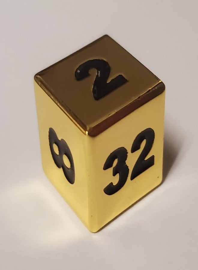 Rook Robot Metal Backgammon Doubling Cube Dice - Gold Color - 16mm - Image 2