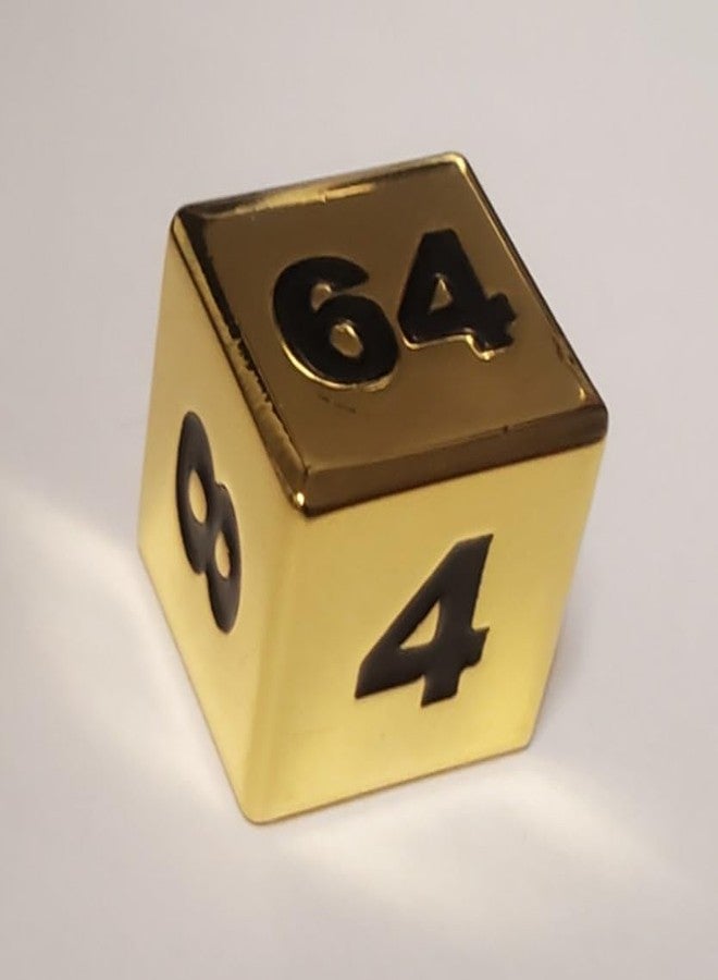 Rook Robot Metal Backgammon Doubling Cube Dice - Gold Color - 16mm - Image 1