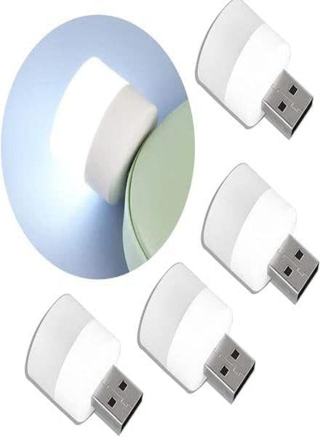 Sixfire USB Night Lights | Portable Home USB Atmosphere Lights | LED Plug in Bulbs LED Toilet Bedroom Lights Bulb for Bathroom Car Nursery Kitchen,White Pack of 4 - Image 1