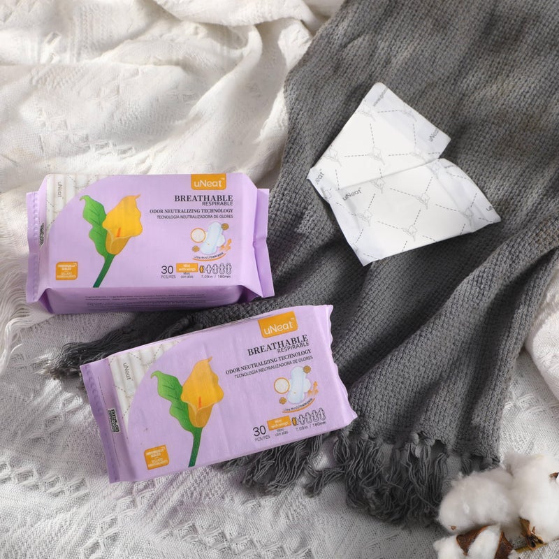 uNeat Panty Liners for Women & Teens, Pantiliners with Wings, Mini Sanitary Pads, Light Periods and Leaks, Ultra Thin Daily Liners for Women,30 Count - Image 5