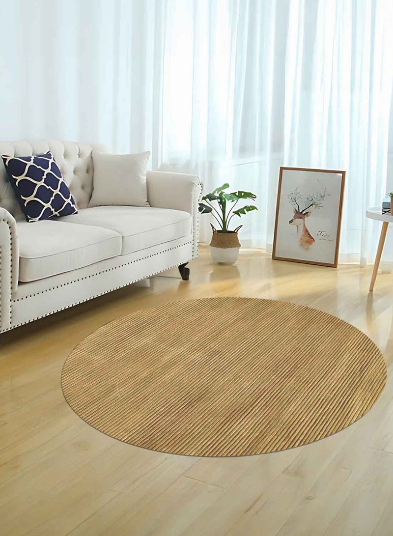 VENICE -100% VISCOSE RUG- 150 CMS ROUND - GOLD - Image 1