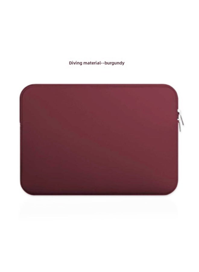 Computer Bag Leather Goods Women's Bag Handbag Tote Casual Large Capacity Shoulder Fashionable-Color:Diving Material Wine Red-Dimensions:15 Inch