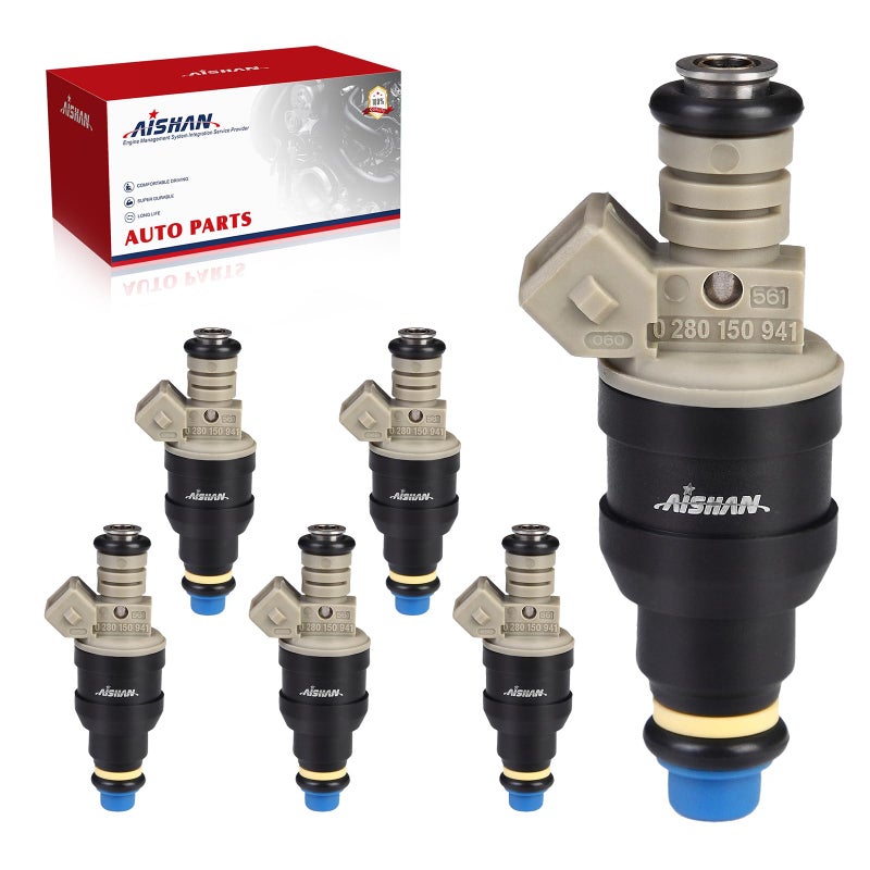 AISHAN 6PCS Fuel Injectors 4 Holes Compatible with Ford F150 F250 F350 E150 E250 19901992 Taurus 1990 1991 for Lincoln Continental 19901994 L6 38L 49L Replace 0280150941 F1ZZ9F593B - Image 2